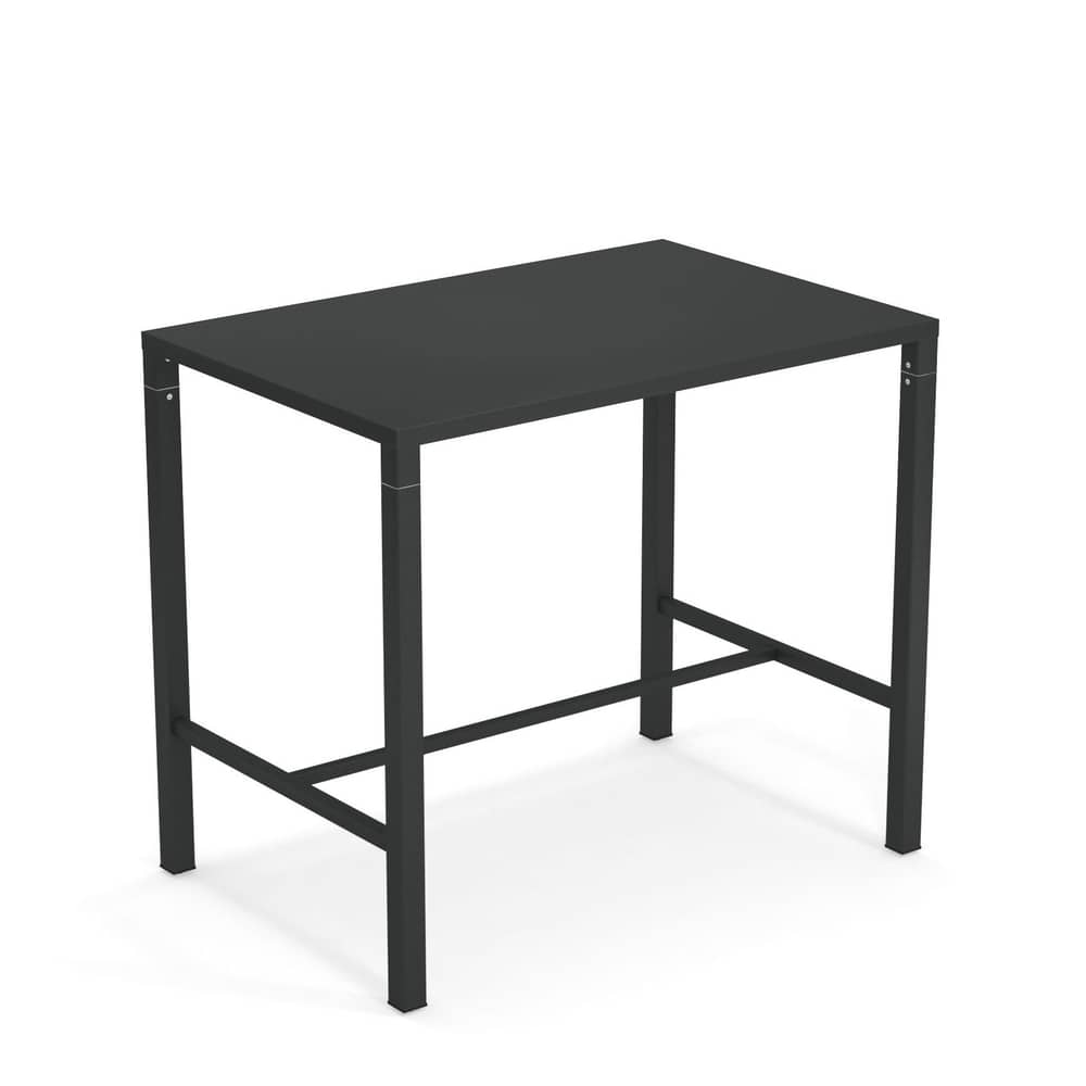 Tavolo alto Nova metallo / 120 x 80 cm x H 105 cm - Acciaio - Emu - ferro antichizzato - Acciaio verniciato