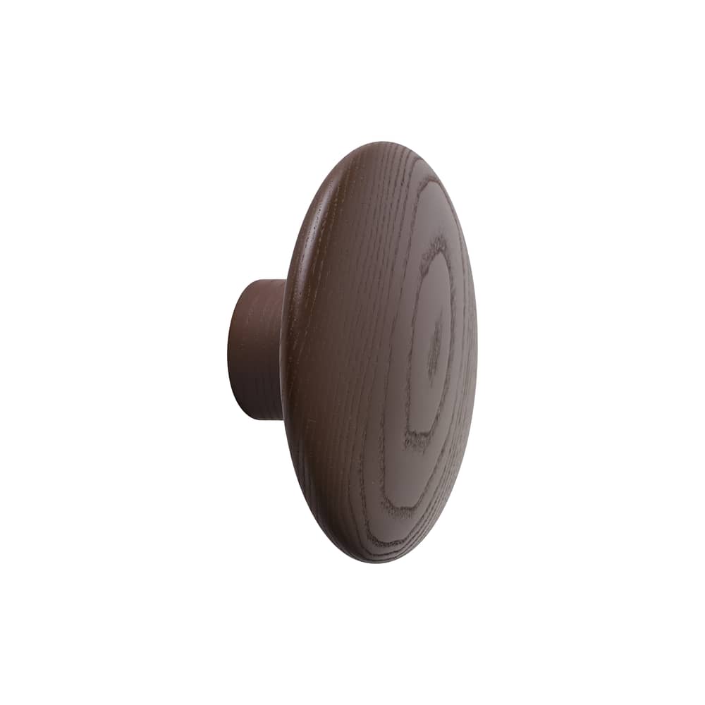 Patère The Dots Wood Medium bois marron / Ø 13 cm - Muuto - Rouge brun - Frêne teinté