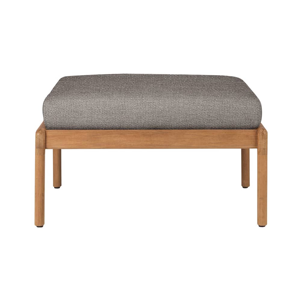 Pouf d\'extérieur Jack Outdoor   / Teck - 71 x 54 cm - Ethnicraft - Moka - Mousse, Teck massif, Tissu polypropylène