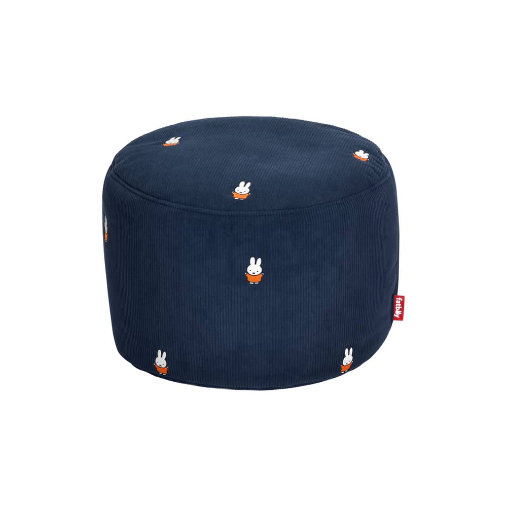 Pouf enfant Point Cord x Miffy / Velours côtelée recyclé -  Ø 50 cm - Fatboy - Bleu profond -  Micro-billes EPS, Velours côtelé recyclé