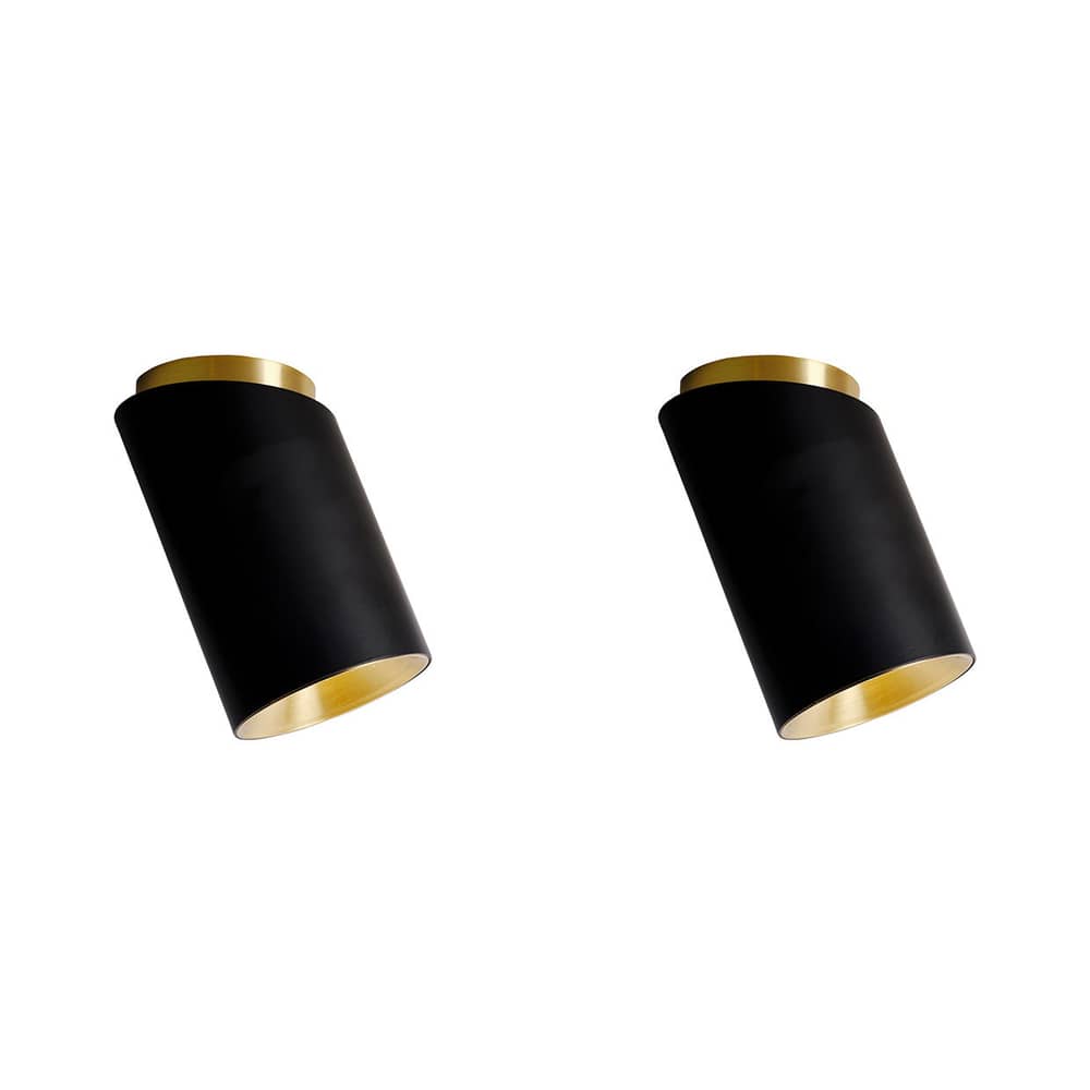 Promo-Pack  metall schwarz / Set 2 Deckenleuchten Tobo C 85 - Ø 8,5 x H 14,6 cm - DCW éditions - Schwarz - Messing, Stahl