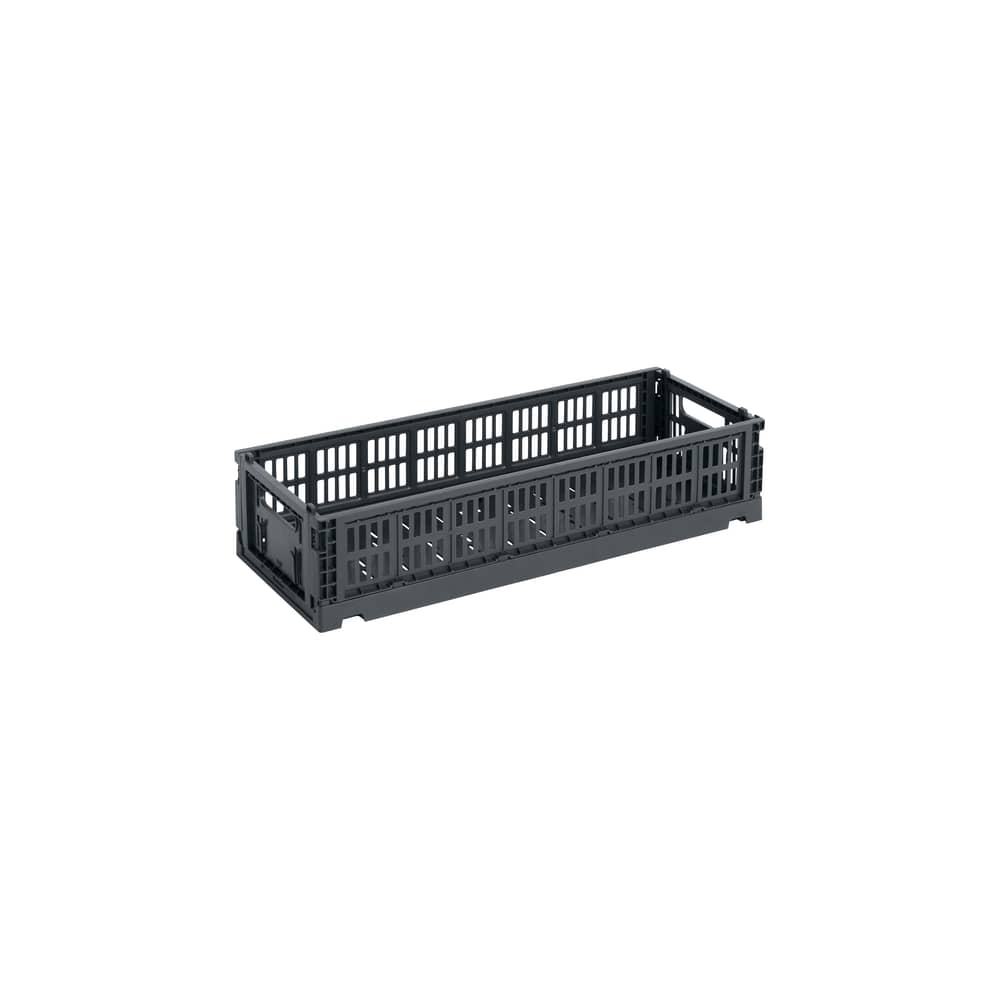 Korb Colour Crate MINI plastikmaterial grau Oblong / 13 cm x 34.5 cm - Hay - Kohle - Recyceltes Polypropylen