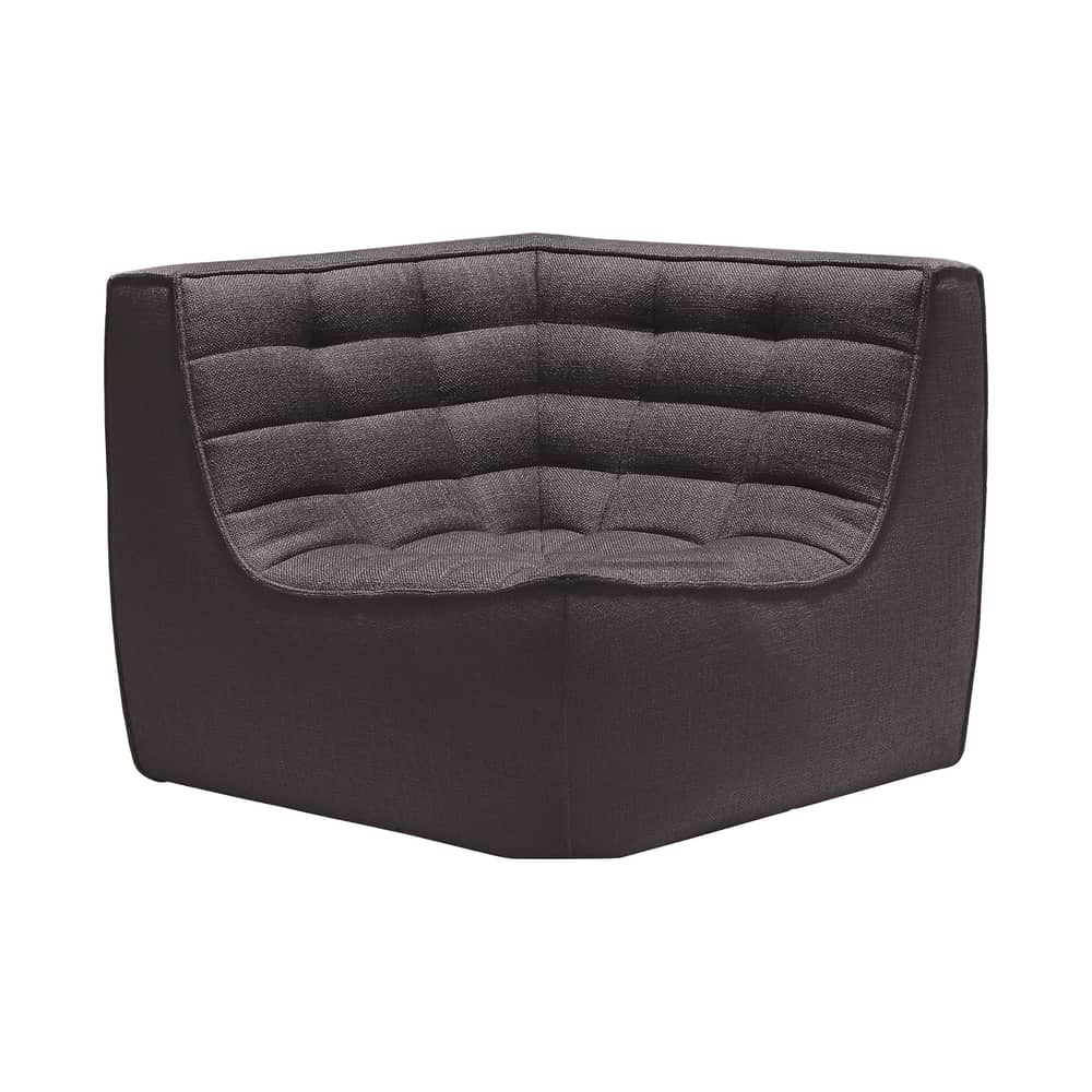 N701 Lounge Chair UK Version textile grey / UK Version - 90° square corner Unit - Ethnicraft - Dark grey (UK residential flame retardant) - Fabric, High-density PU foam, Wood