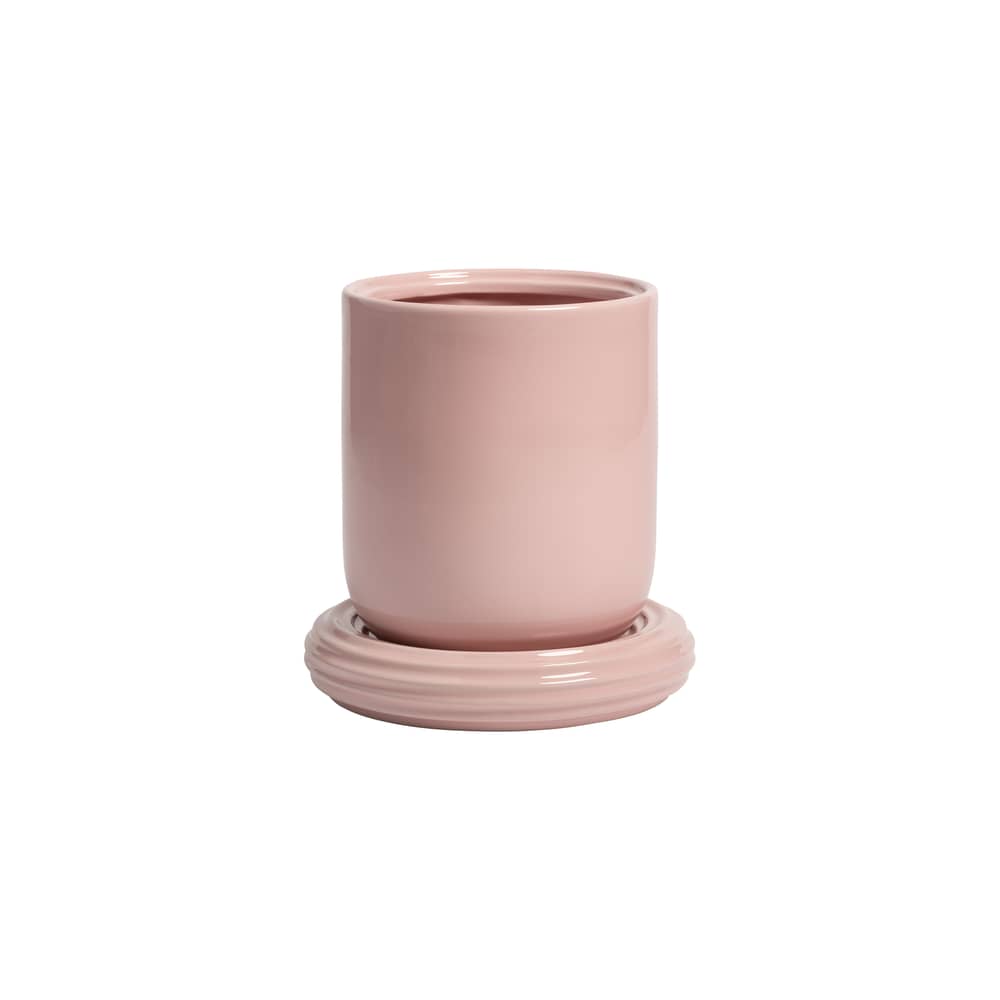 Pot de fleurs Churros / Ø 19.5 x H 21 cm - & klevering - Rose Blush - Grès