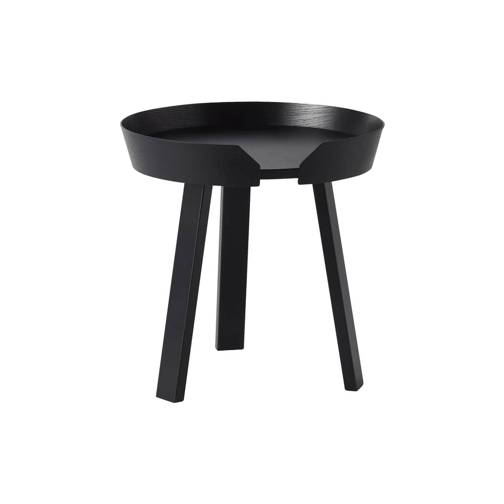 Table basse Around Small / Ø 45 x H 46 cm - Muuto - Noir - Frêne teinté