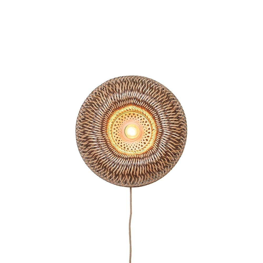Applique avec prise Barbados / Ø 35 cm - Bambou - GOOD&MOJO - Marron & naturel - Bambou, Fer