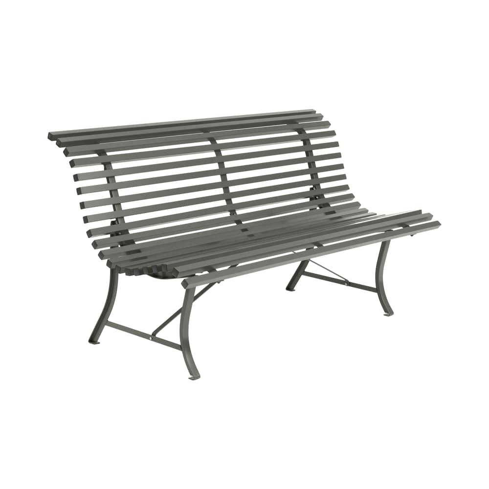 Banc avec dossier Louisiane métal vert gris / L 150 cm - Métal - Fermob - Romarin - Acier électrozingué