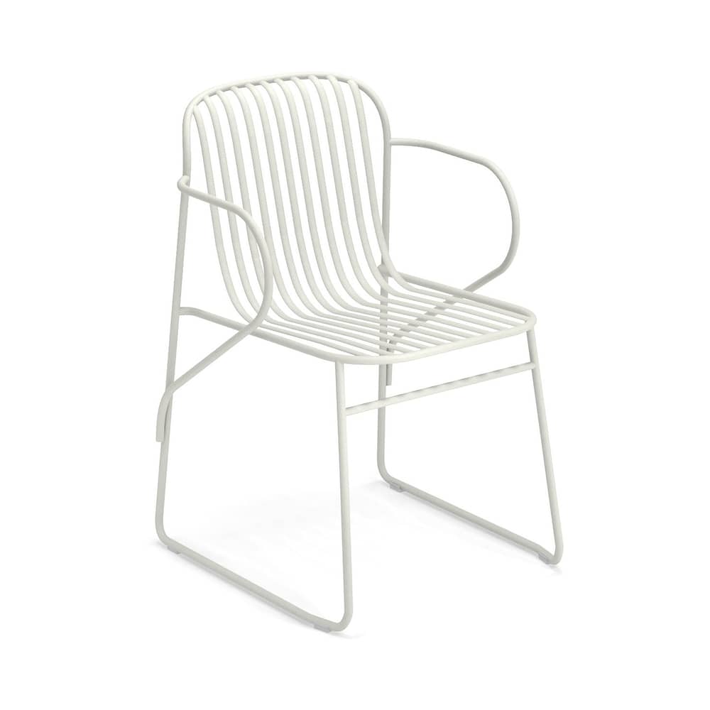Fauteuil empilable Riviera métal blanc - Emu - Blanc - Acier verni