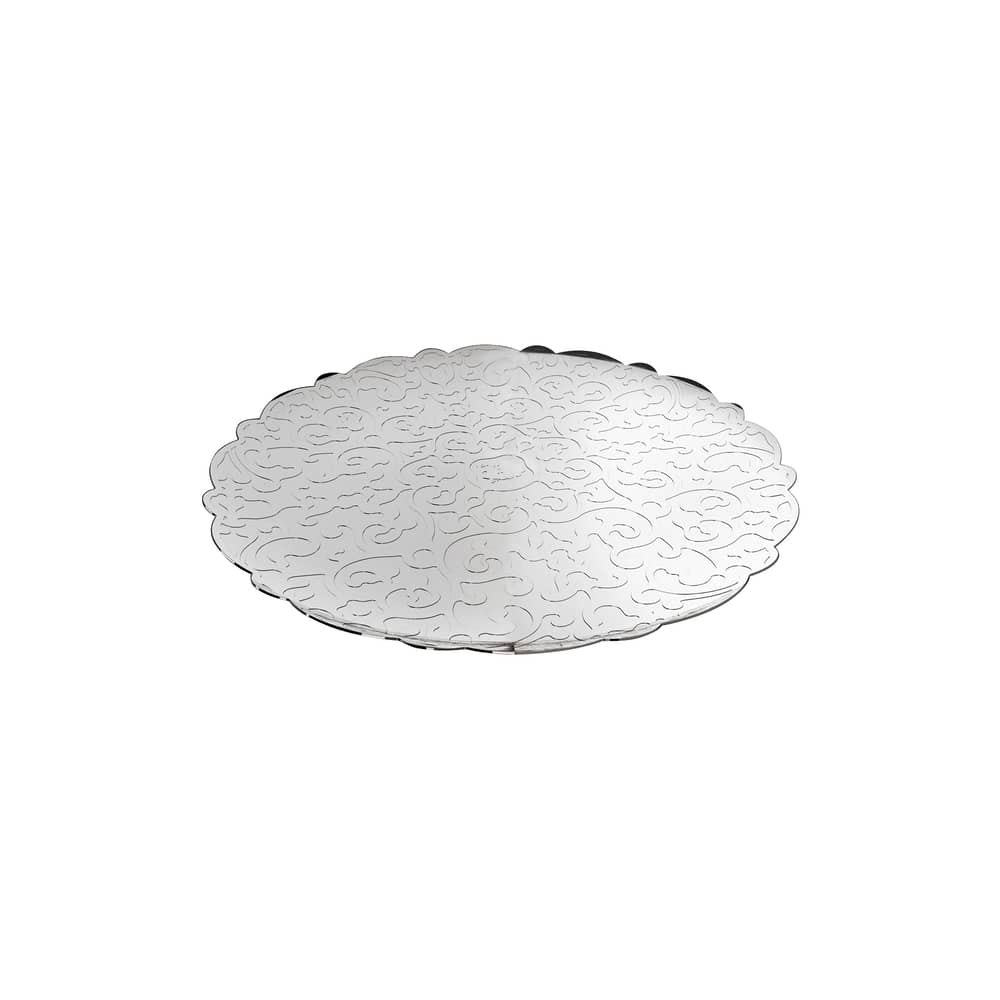 Plateau Dressed métal / Ø 35 cm - Alessi - Acier brillant - Acier inoxydable