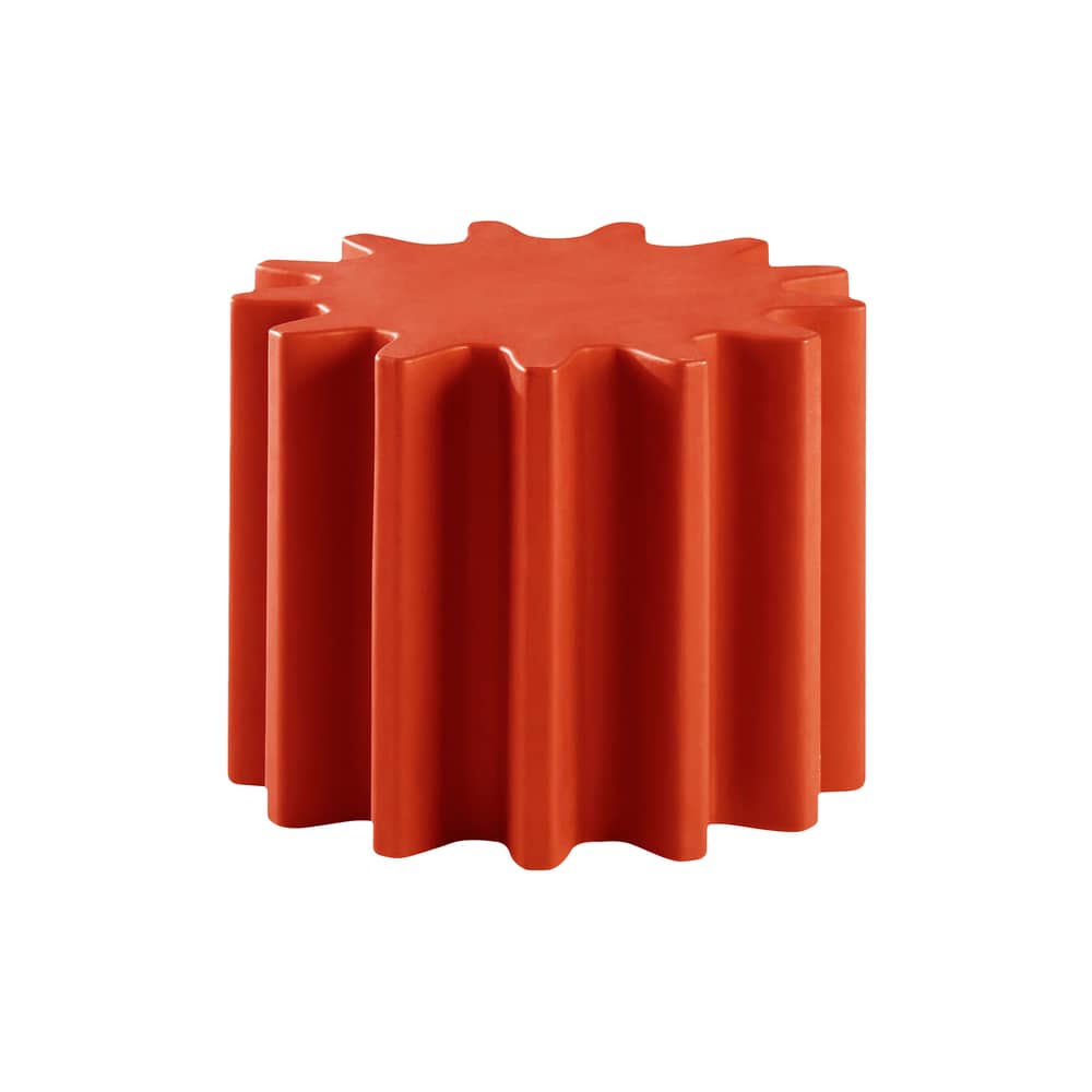 Table basse Gear plastique rouge / Pouf - Ø 55 x H 43 cm - Slide - Rouge - Polyéthylène