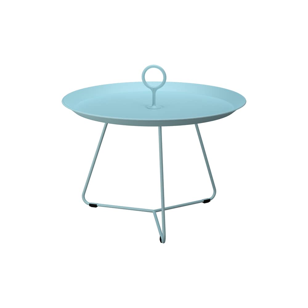 Tavolino Eyelet Medium metallo blu / Ø 57,5 x H 41 cm - Houe - Blu ghiaccio - Acciaio termolaccato