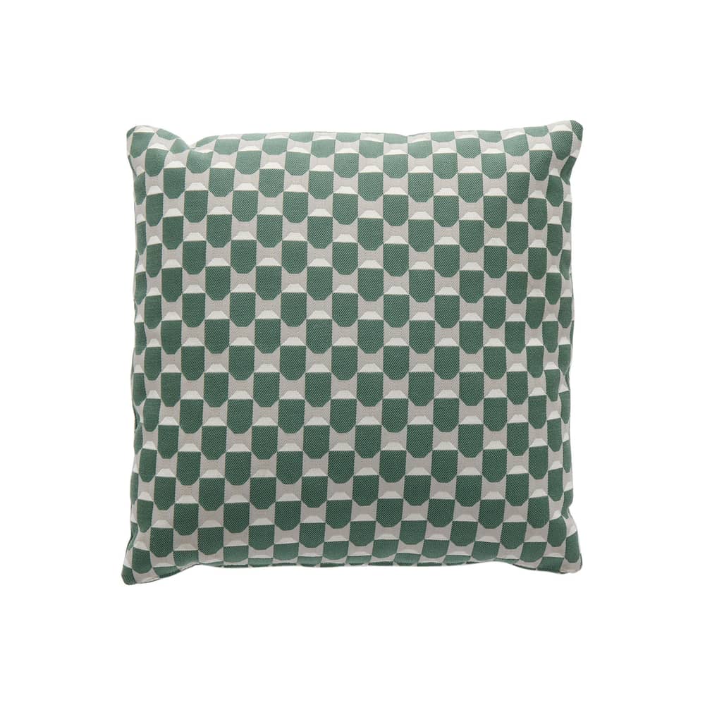 Coussin d\'extérieur Liberty tissu vert / 45 x 45 cm - Kartell - Vert sauge (Liberty Obi Check) -  Ouate, Tissu outdoor