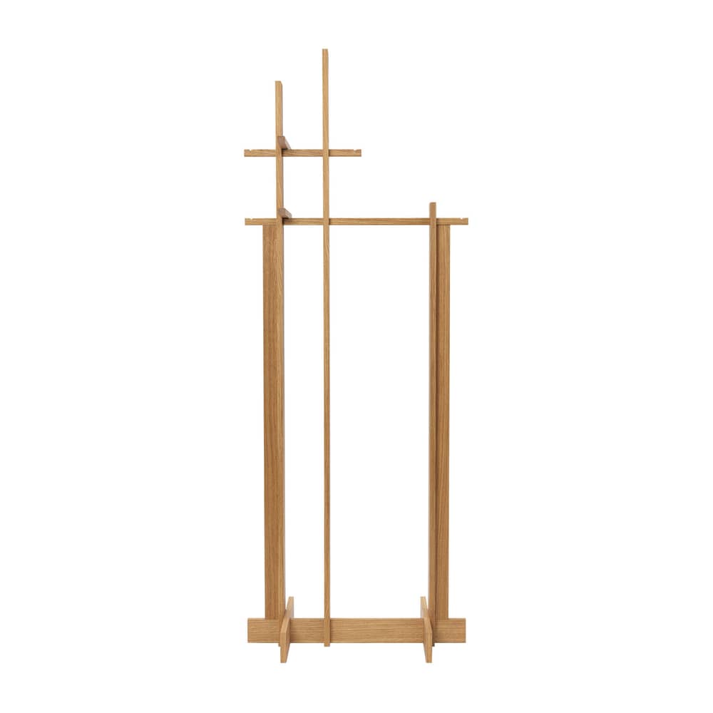 Kleiderständer Bridge Small holz natur / L 69 x T 40 x H 183 cm - Ferm Living - Eiche geölt - Eichenfurnier, massive Eiche
