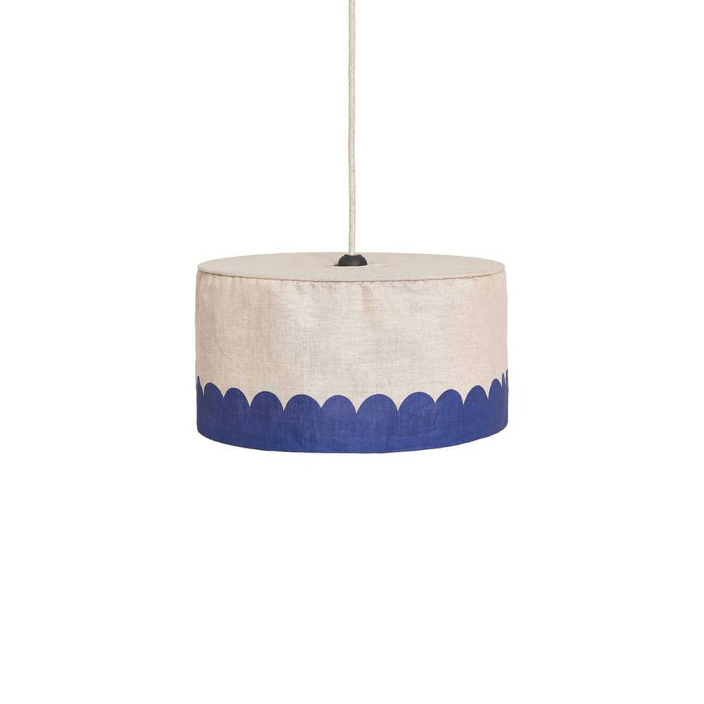 MÖBELZUBEHÖR Vibes textil blau / Ø 40 x H 18 cm - Leinen - NOBODINOZ - Blau - Eisen, Französisches Leinen