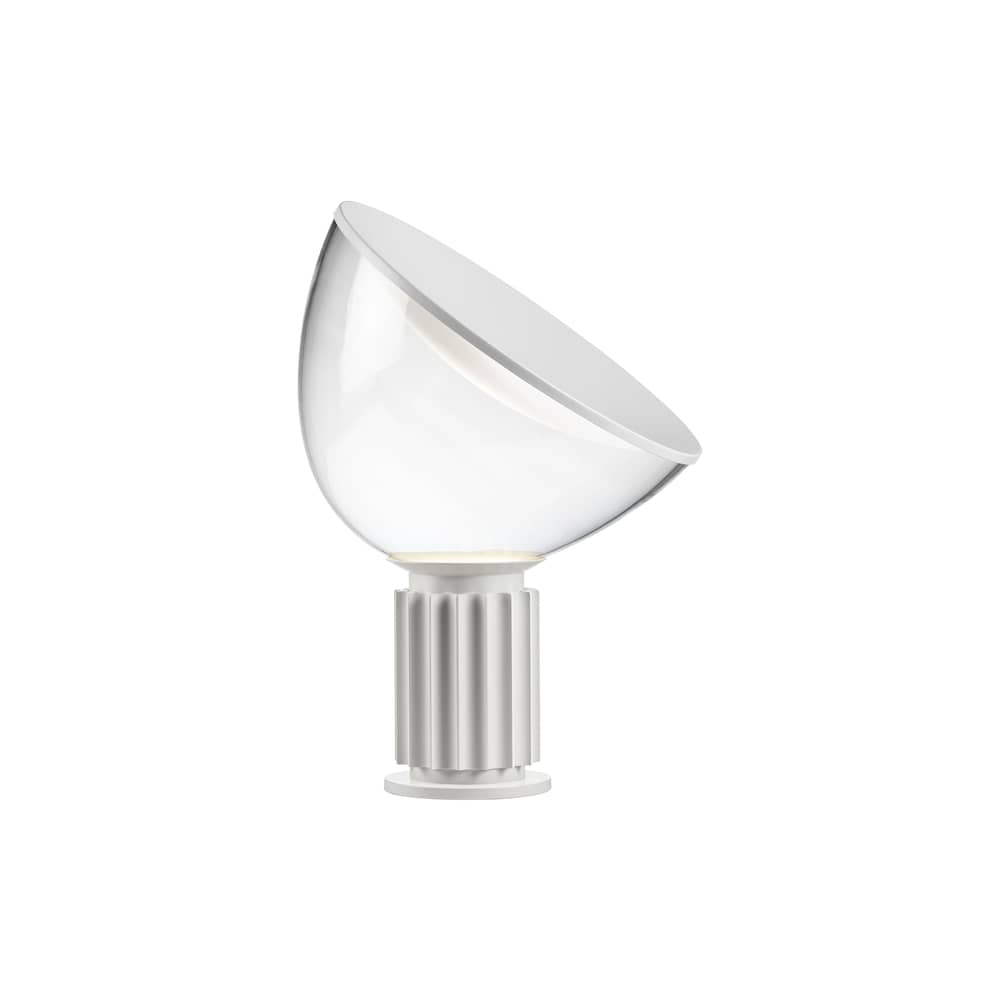 Taccia LED Small (1962) Table lamp glass white / H 48 cm - Flos - Matte White / Transparent - Aluminium, Blown glass