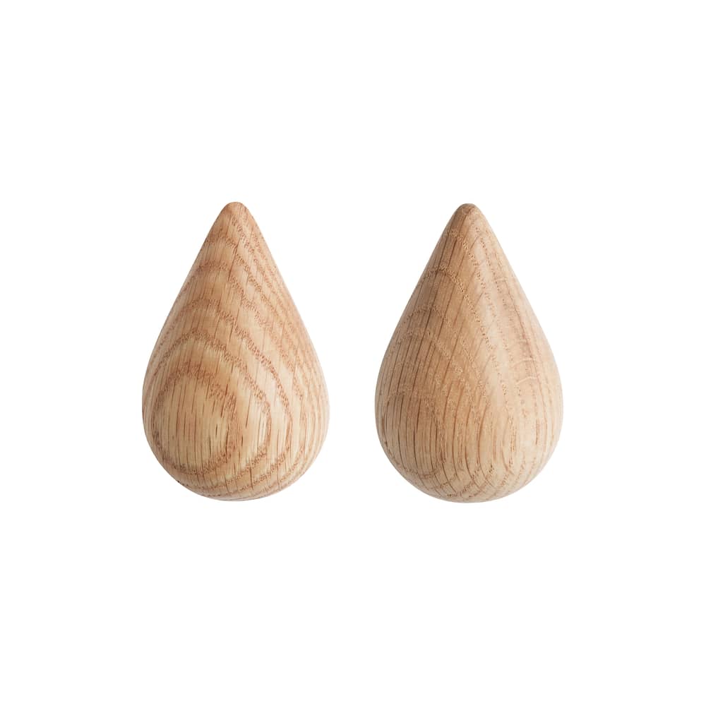 Set de 2 patères Dropit bois Small /  H 7,7 cm - Normann Copenhagen - Naturel - Small / H 7,7 cm - Bois