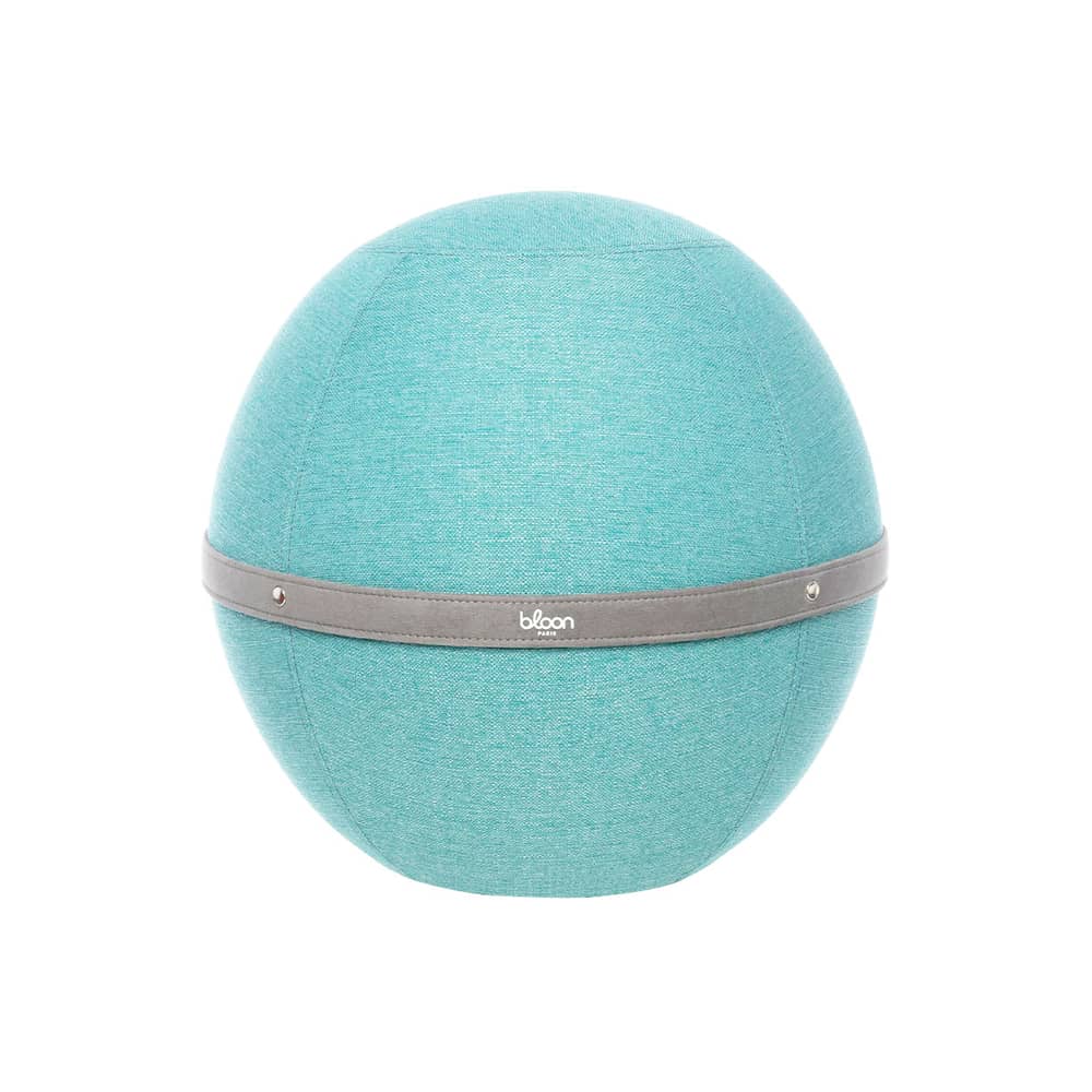 Pouf Original Regular bleu / Ergonomique - Ø 55 cm / Tissu chiné - BLOON PARIS - Bleu Lagon - PVC, Tissu polyester chiné