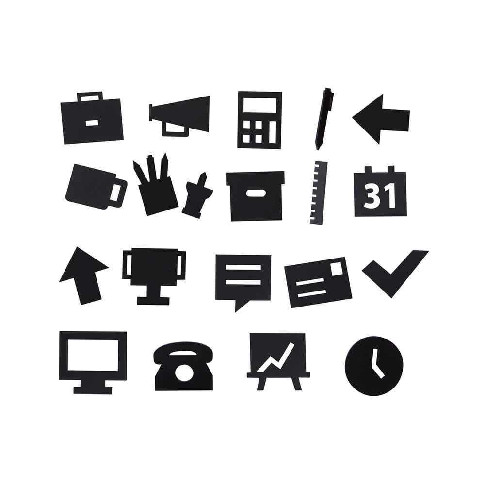 Set Symboles Office plastikmaterial schwarz / für Memo-Board - Design Letters - Schwarz - ABS, Polymethylmethacrylat