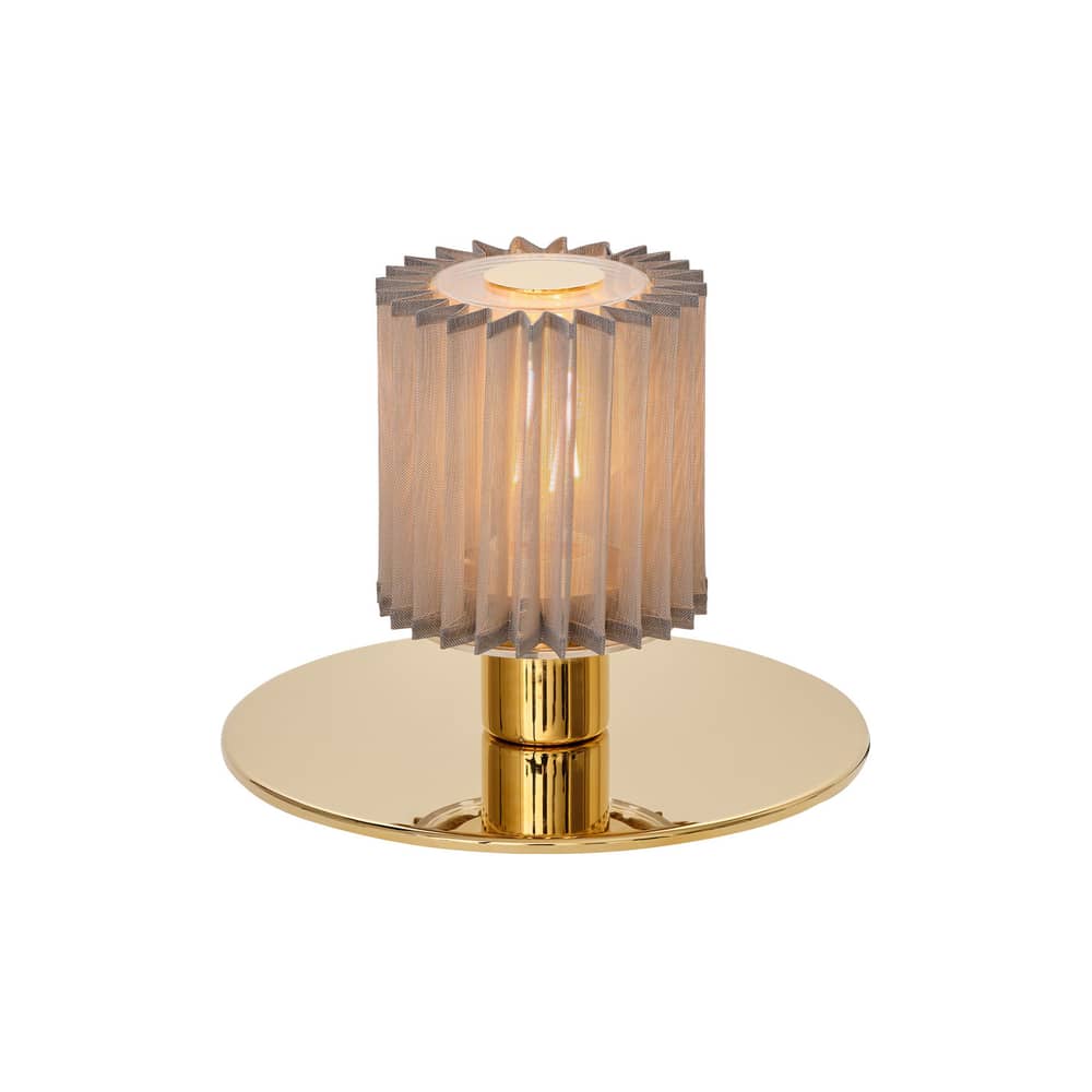 In The Sun Table Table lamp metal gold - DCW éditions - Gold Base / Silver-plated Mesh - Aluminium, Brass, Glass, Steel