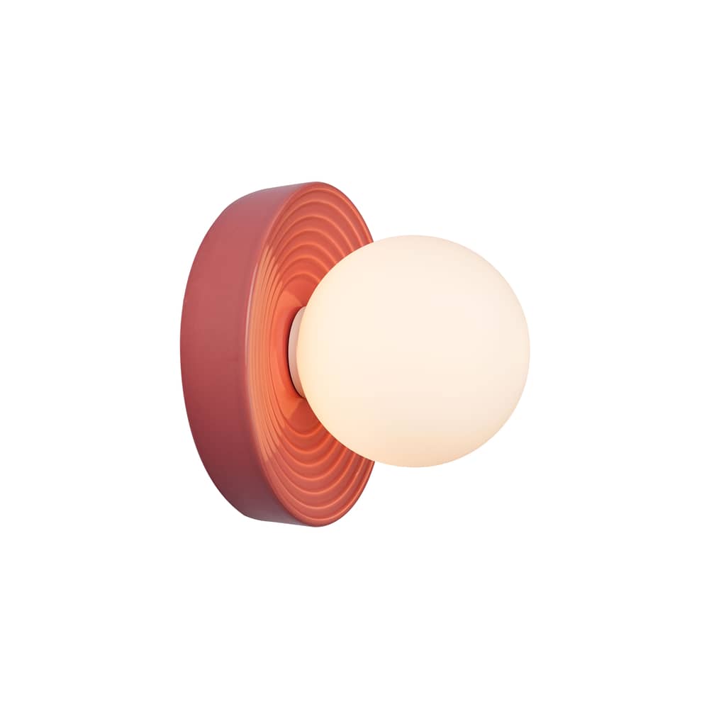 Applique Alicia céramique rose / Small - Ø 16 cm - ELEMENTS LIGHTING - Rose - Céramique, Verre opalin