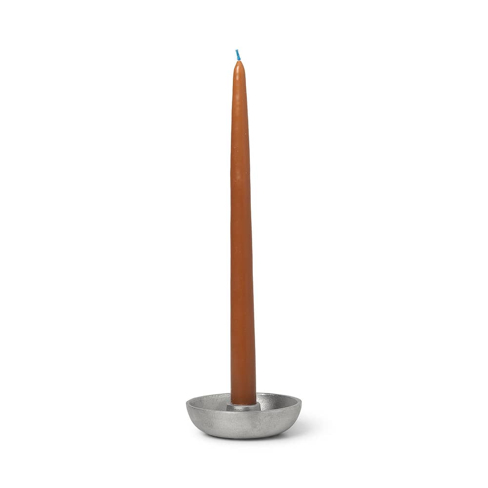 Portacandela Bowl Single argento metallo / Ø 10 cm - Alluminio riciclato - Ferm Living - Argento - Alluminio riciclato