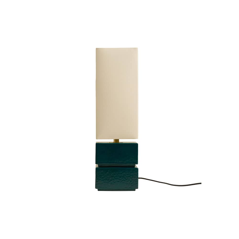 Tower Table lamp ceramic blue / H 51 cm - Maison Sarah Lavoine - Sarah blue - Cotton, Glazed ceramic