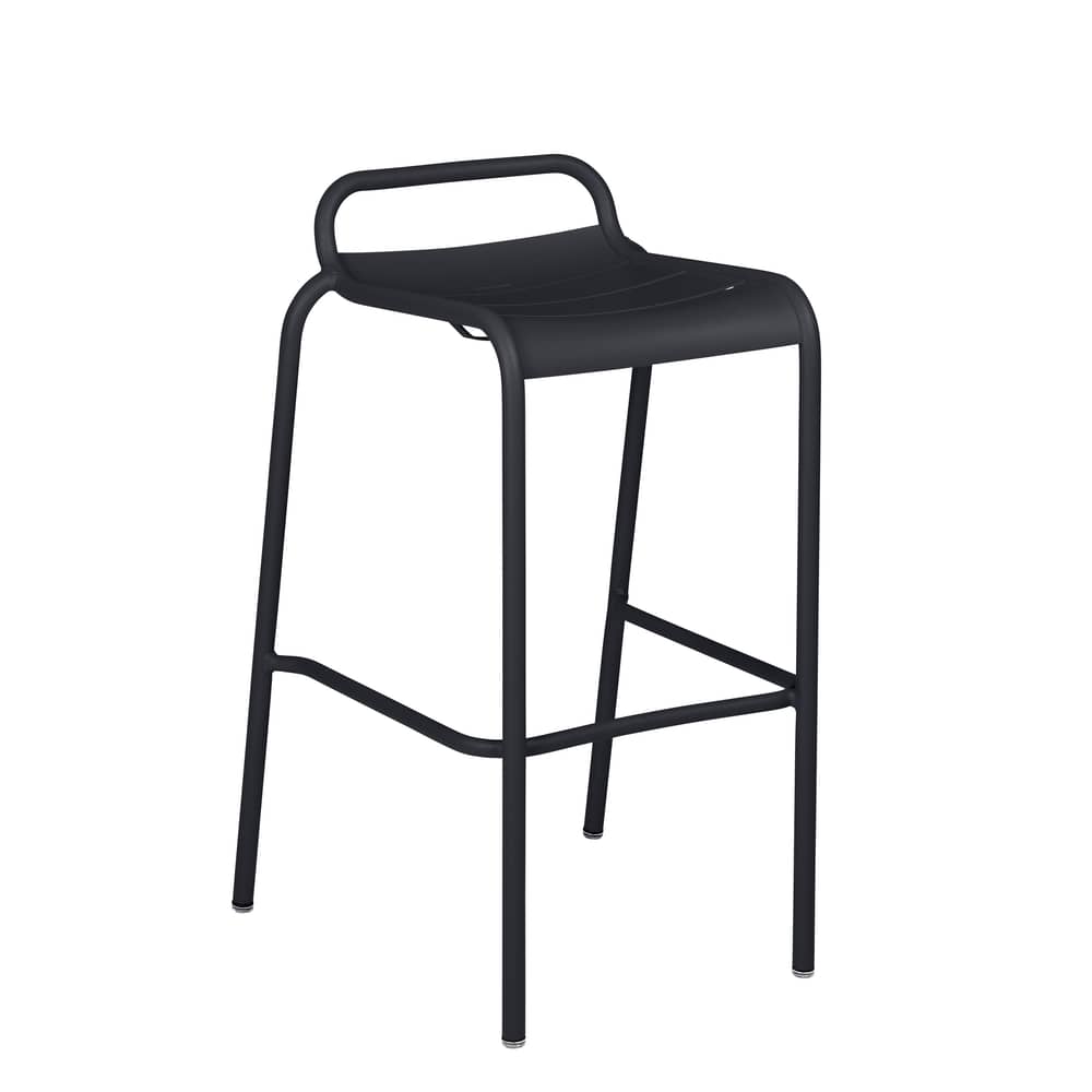 Tabouret de bar Luxembourg métal noir / Aluminium - H 78 cm - Fermob - Carbone - Aluminium peint