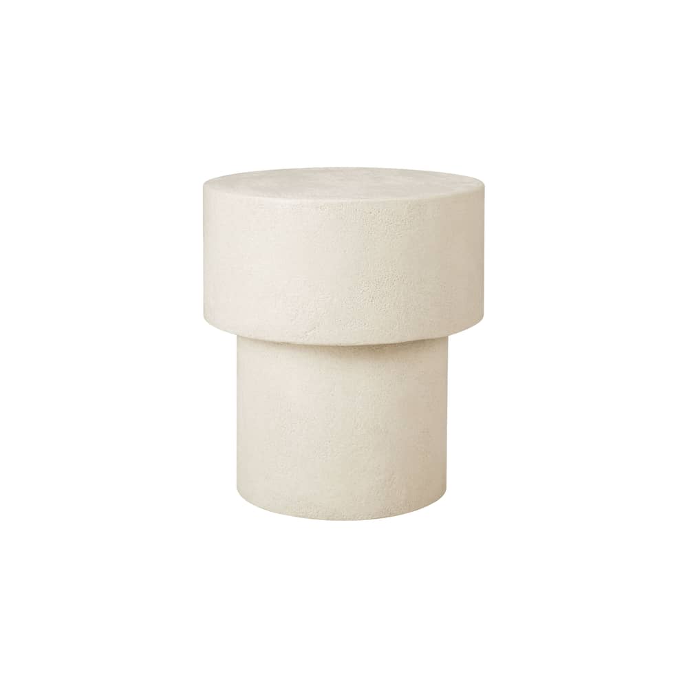 Beistelltisch Elements corian weiß / Ø 41 x H 47 cm - Mikrozement - Ethnicraft - Gebrochen weiß - Mikrozement