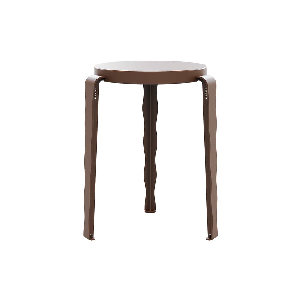 Tabouret empilable Lou Vague by Uchronia / Hêtre monochrome - TIPTOE - Marron - Acier thermolaqué, Hêtre certifié laqué