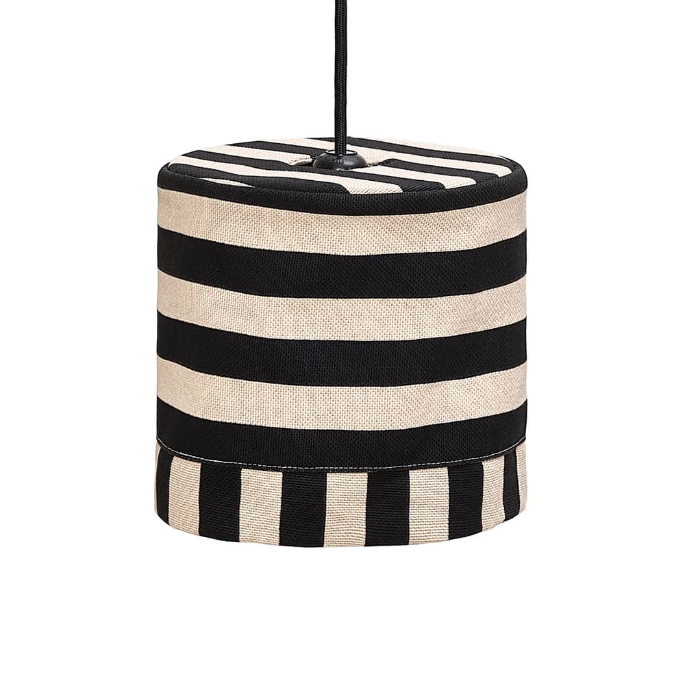 Abat-jour Linda tissu noir / Ø 20 x H 21 cm - NOBODINOZ - Noir - Sable - Coton biologique, Fer