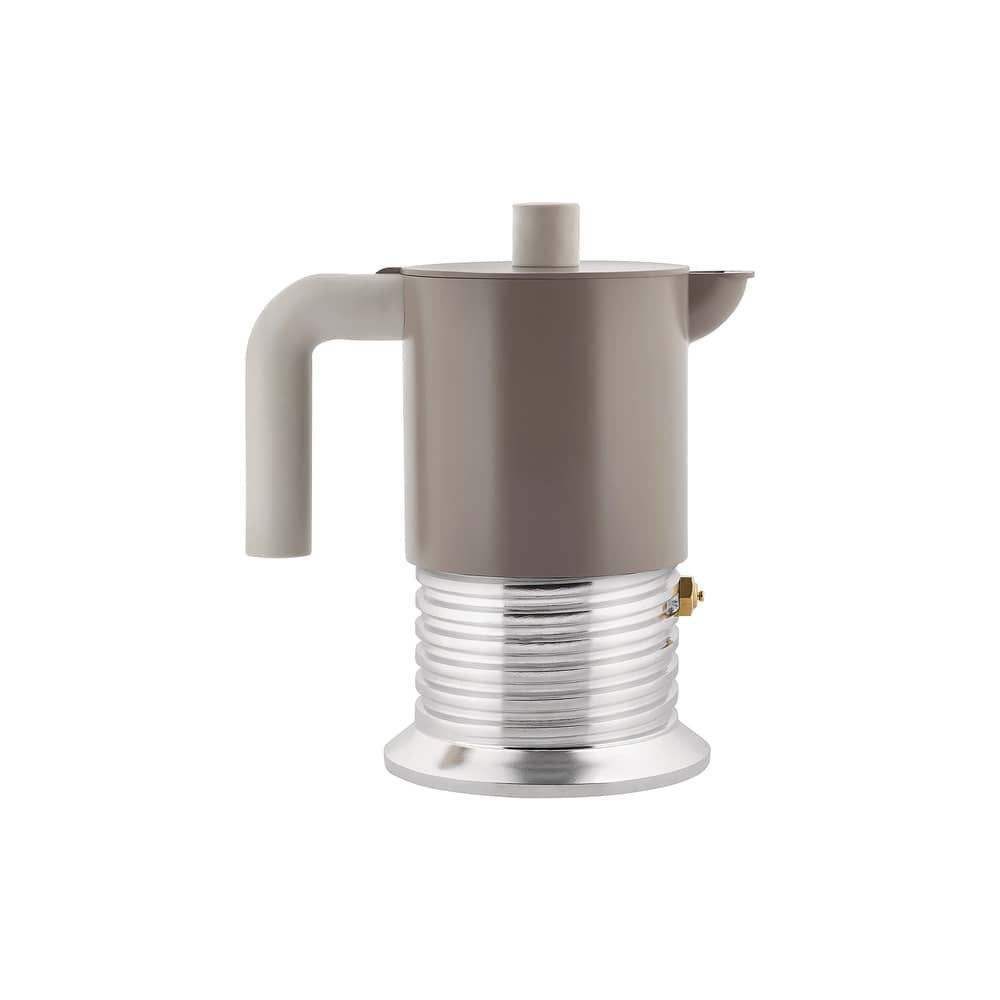 Cafetière italienne Vite gris / 3 tasses - 15 cl - Alessi - Gris chaud - Aluminium moulé, Résine thermoplastique