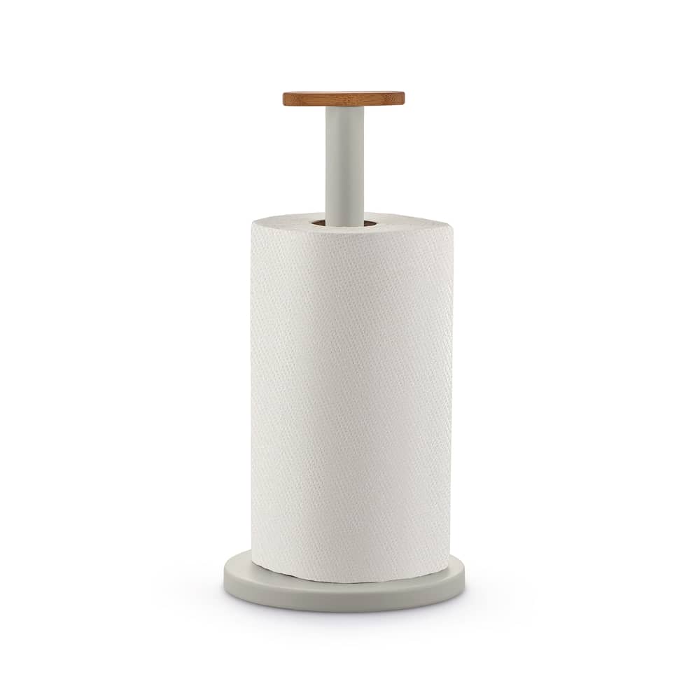 Küchenrolle-Halter Mattina metall grau / Stahl & Bambus - Alessi - Grau & Bambus - Bambus, rostfreier Stahl