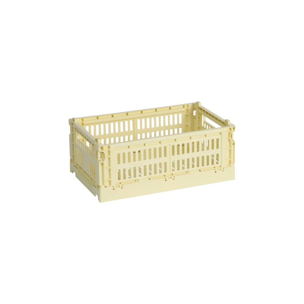 Panier Colour Crate plastique jaune Small / 17 x 26,5 cm - Recyclé - Hay - Jaune clair - Polypropylène recyclé