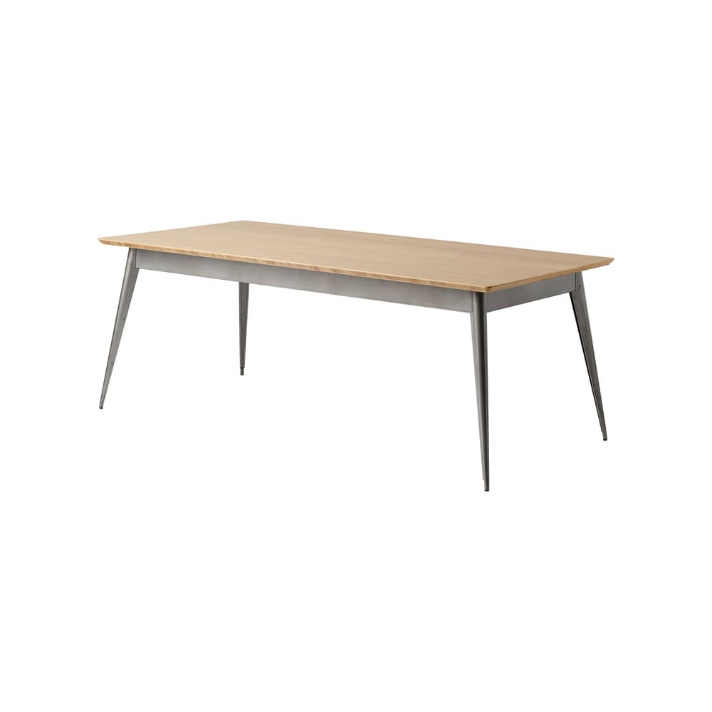rechteckiger Tisch 55 chêne holz natur / 200 x 95 cm - Neuauflage 1955 / 10 Personen - Tolix - Roh lackiert / Eiche - massive Eiche, Stahl