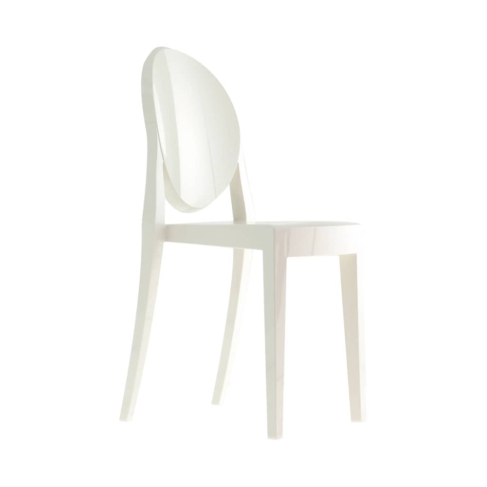 Stapelbarer Stuhl Victoria Ghost plastikmaterial weiß Opak-Ausführung - Kartell - Opakweiß - Polycarbonat 2.0