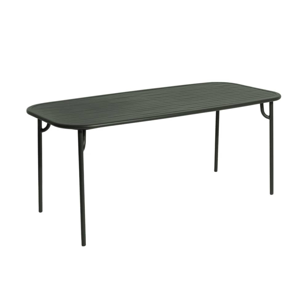 Tavolo rettangolare Week-End metallo verde / 180 x 85 cm - Alluminio - Petite Friture - Verde Bottiglia - Alluminio termolaccato epossidico