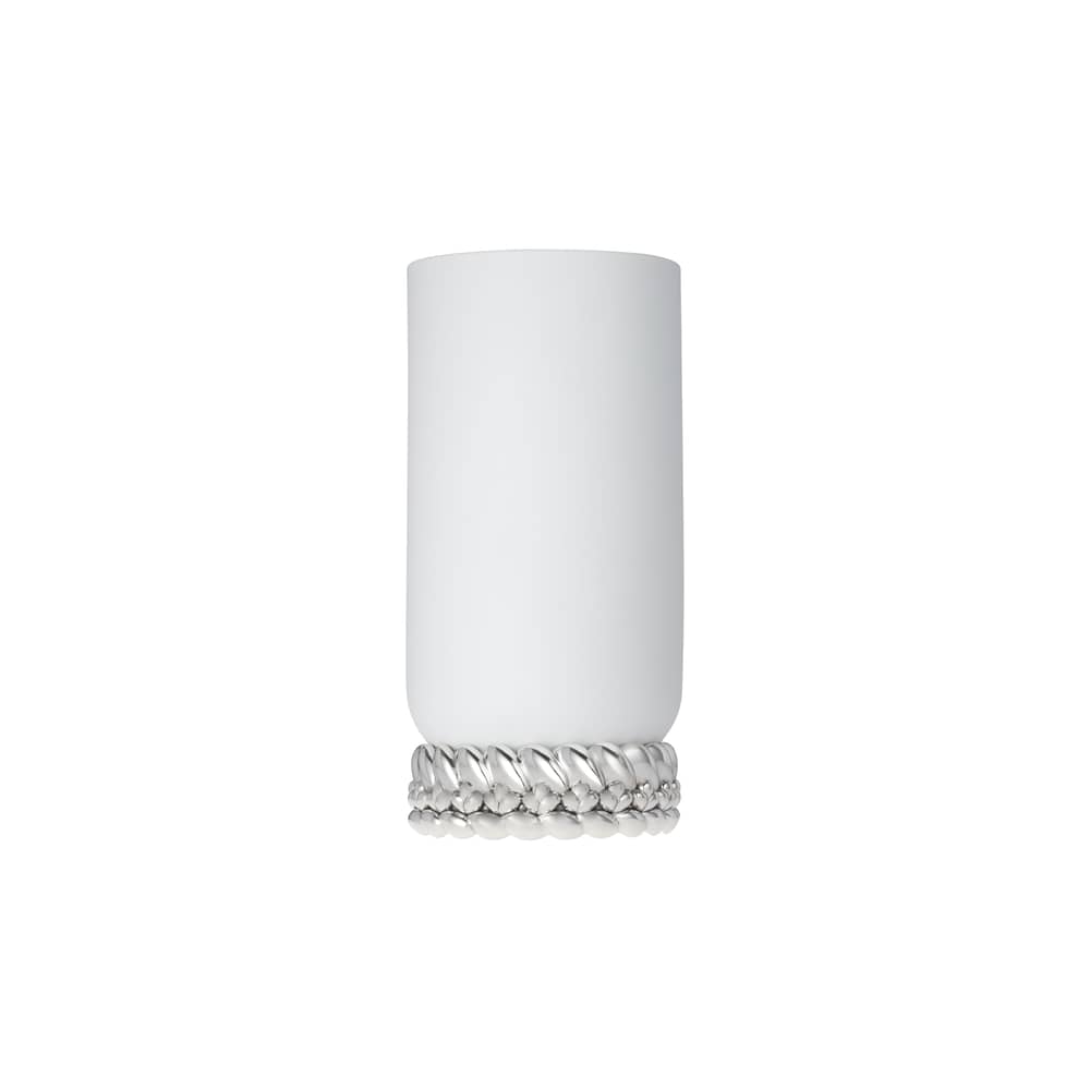 Vaso Babylone ceramica bianco / Modello grande - Christofle - Bianco/Placcato argento - Metallo argentato, Porcellana
