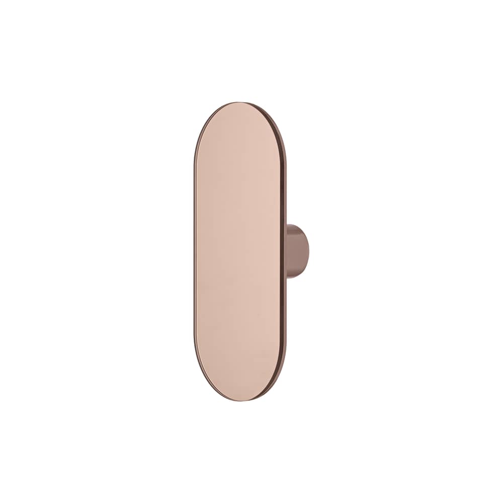 Wandhaken Ovali metall glas rosa / Spiegelfarben - B 7 x H 16 cm - AYTM - Rauchrosé - Glas