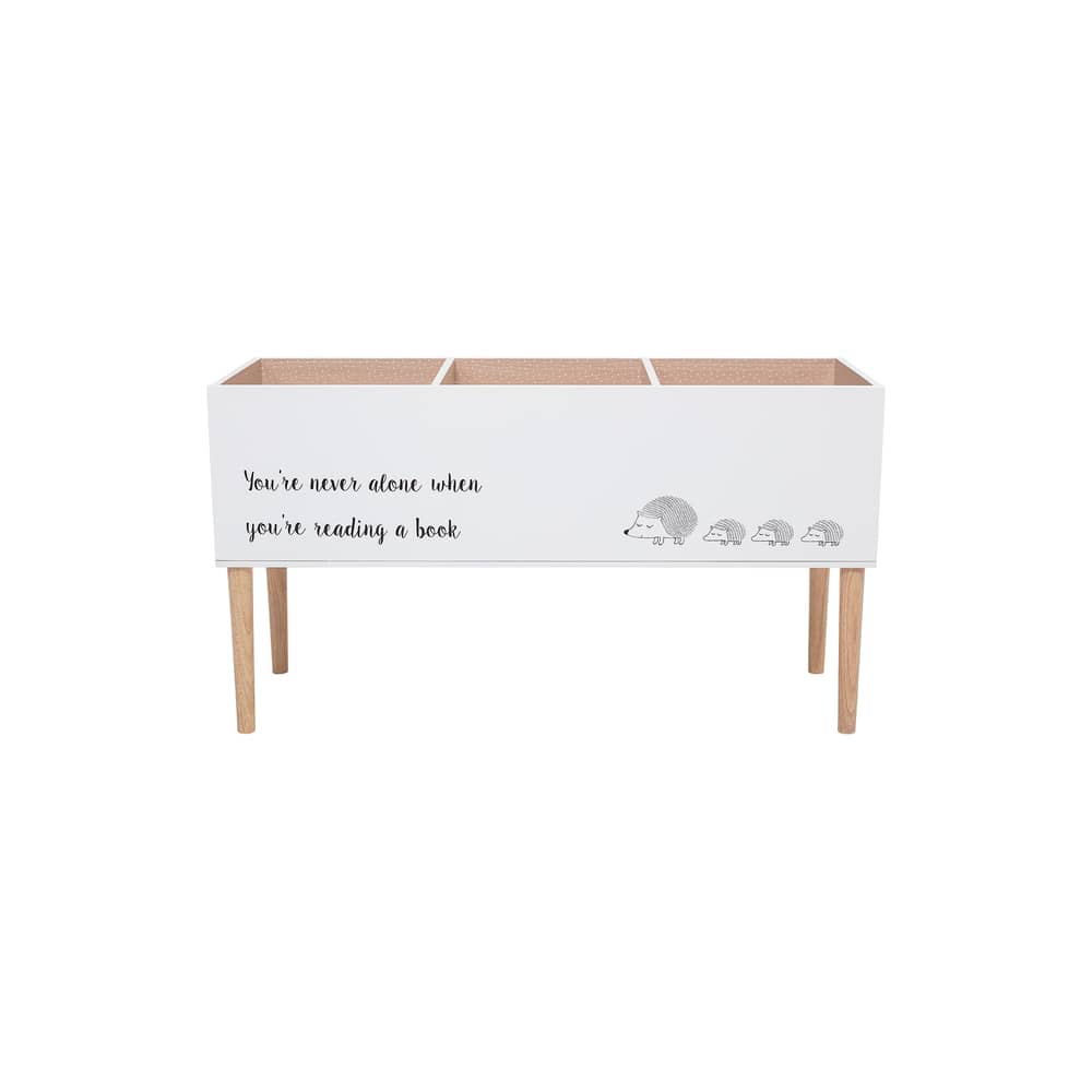 Ablage Salam holz weiß / Bücherregal - 90 x 30 cm x H 50 cm - Bloomingville - L 90 cm / Weiß & Holz - Holzfaserplatte, Kiefer