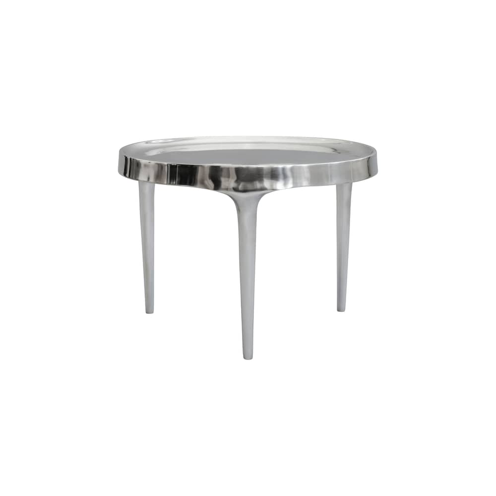 Phantom Low Coffee table metal silver / Ø 50 x H 35 cm - 101 COPENHAGEN - Ø 50 x H 35 cm / Chromed - Moulded aluminium