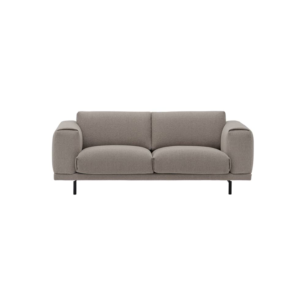 Canapé droit Rest tissu beige / 2 places - L 200 cm - Muuto - 2 places - L 200 cm -  Ouate, Contreplaqué, Mousse à froid, Tissu