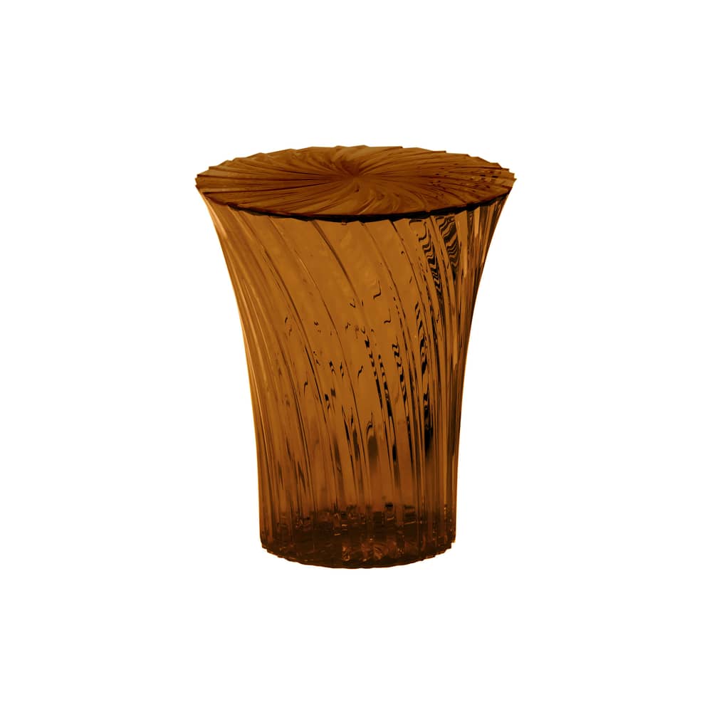 Sparkle End table plastic material orange / Ø 38 x H 44 cm - Kartell - Amber - PMMA