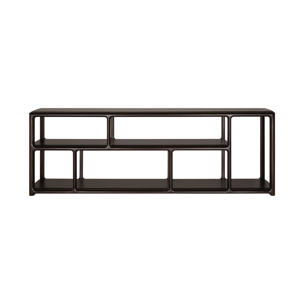 Etagère basse Eda bois marron / L 211 cm x H 72 cm - Ethnicraft - Acajou brun foncé - Acajou massif