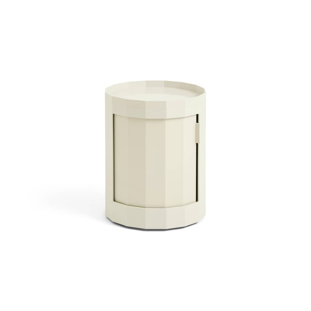 Portaoggetti Facet Low materiale plastico bianco / H 49 cm - 1 anta / Con rotelle - Hay - Eggshell - ABS riciclato