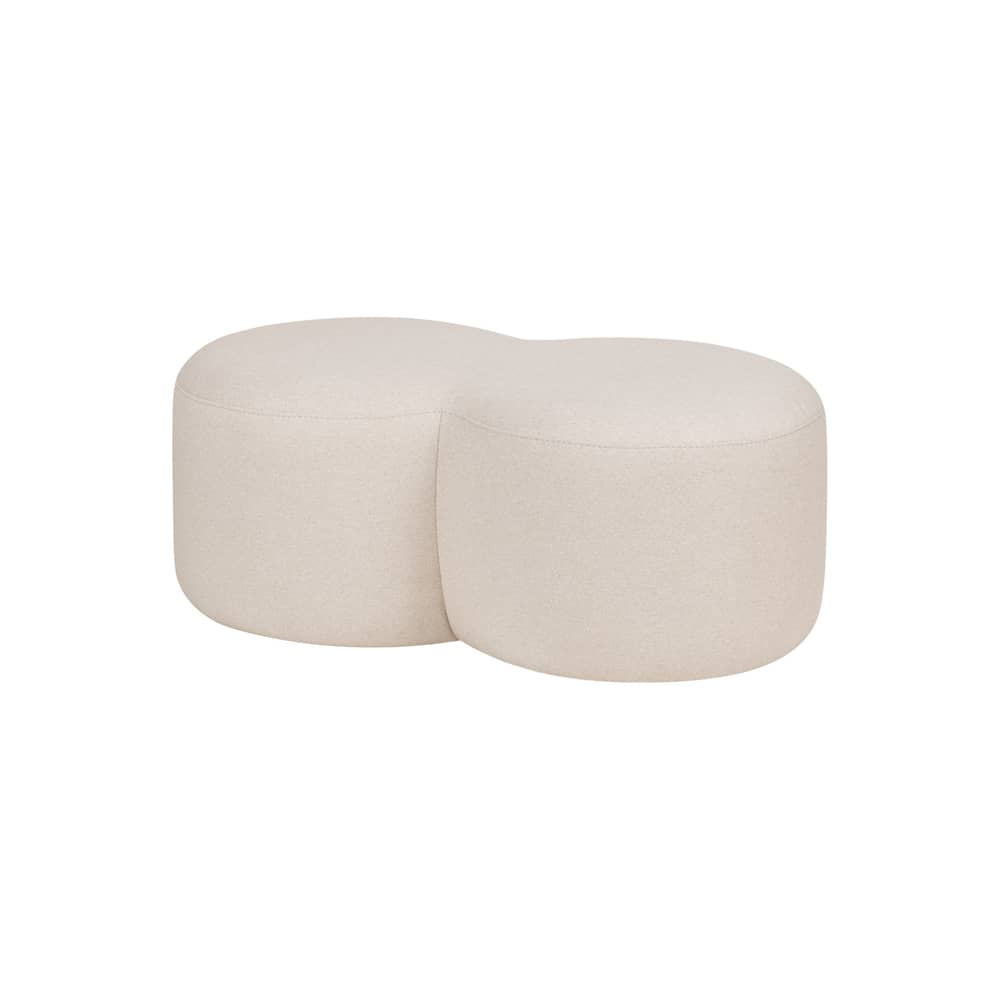 Pouf Umbo tissu beige / 88 x 50 x H 36,5 cm - NOO.MA - Beige nuage -  Ouate, Aggloméré, Mousse, Tissu