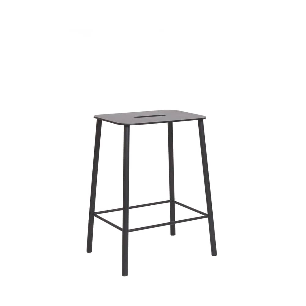 Tabouret Adam Outdoor métal noir / H 50 cm - Frama  - Noir - Acier laqué époxy