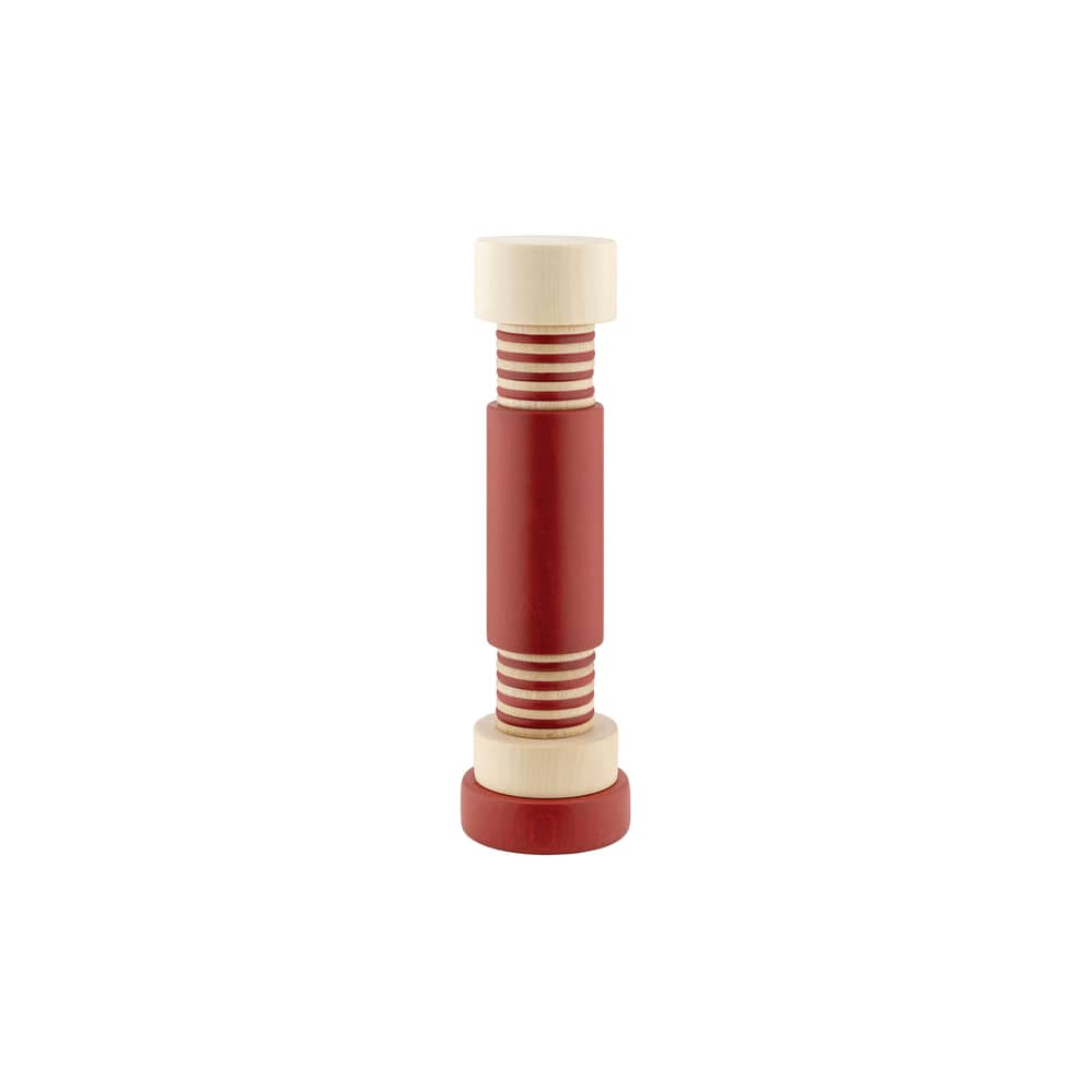 Moulin à épices Twergi / Ettore Sottsass, 1989 - Alessi - Rouge - Céramique, Hêtre massif peint