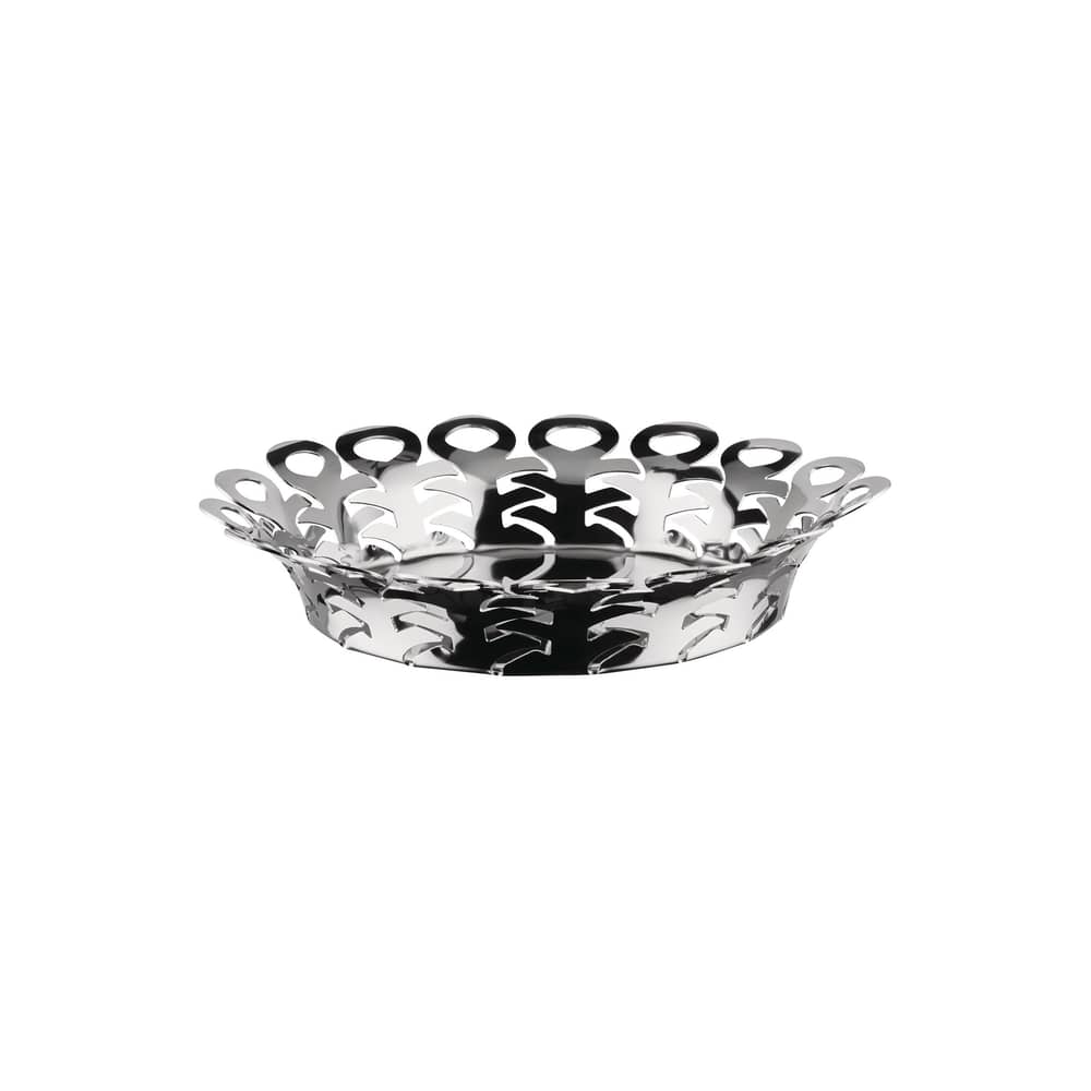 Corbeille Vimini métal argent Large / Ø 27 cm - Alessi - Acier poli - Acier inoxydable poli