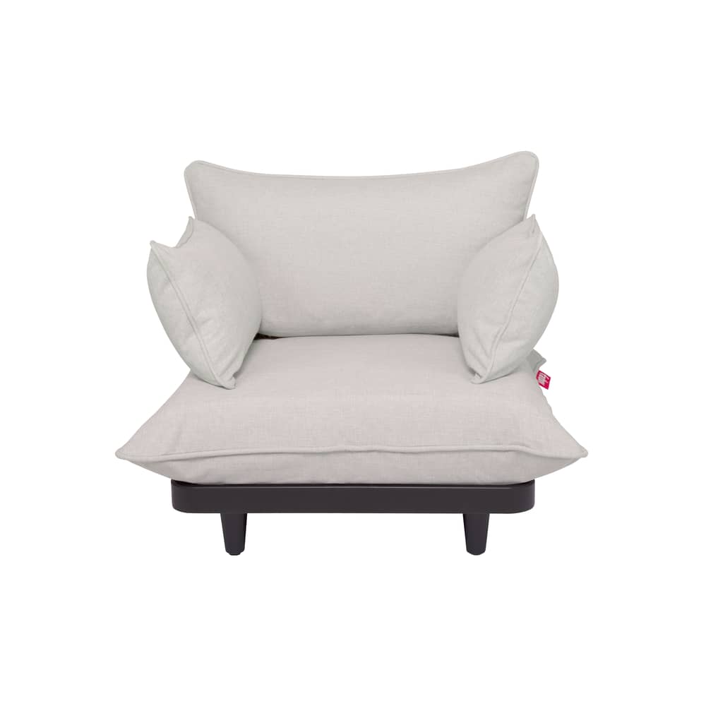 Poltrona imbottita Paletti Lounge tessuto beige - Fatboy - Beige Mist - Polietilene riciclato, Schiuma di poliestere, Tessuto Olefina