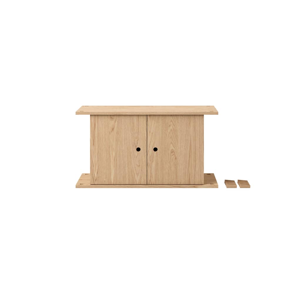 Zubehör  holz natur / Kiste mit Türen für das Shelving System - MOEBE - Eiche natur - MDF Eichenfurnier